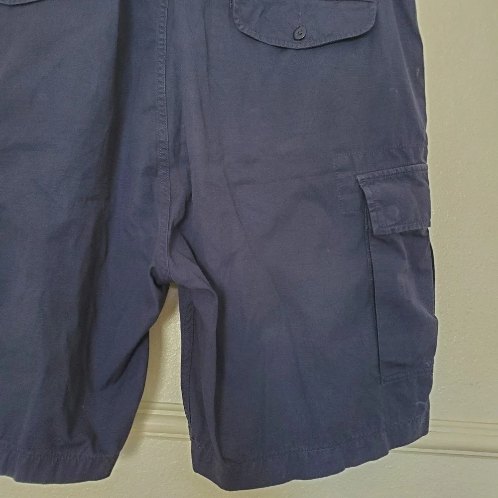 Levis Mens Navy Blue Ripstop Cargo Shorts Multi Pocket Utility Shorts Sz 38